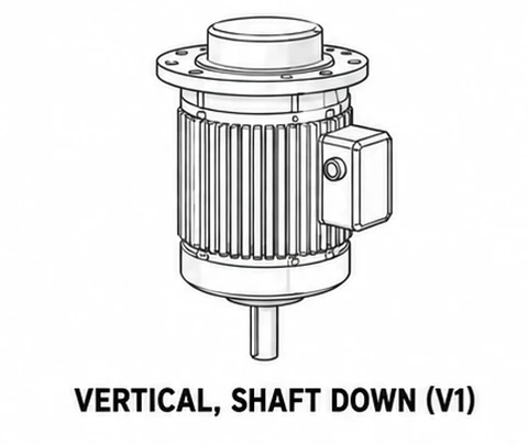 Vertical, Shaft Down (V1)